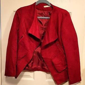 Red suede blazer